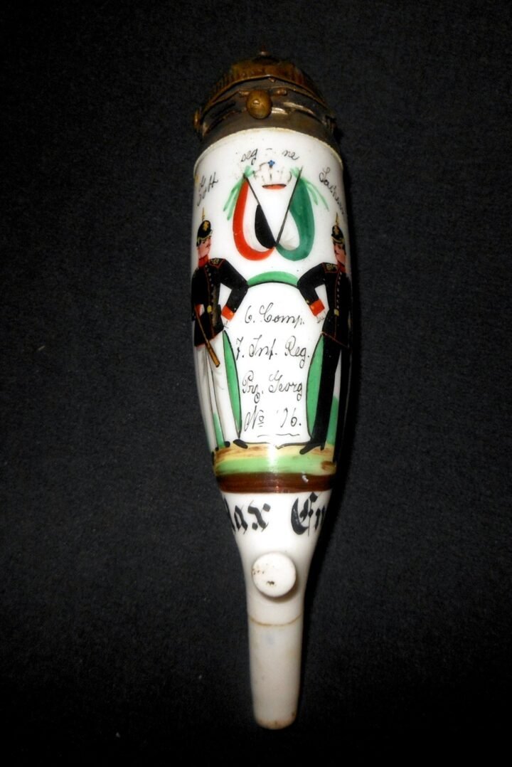 WW1 Imperial Prussian Army Pfeife – CERAMIC PIPE BOWL – INFANTRY REGT 106 – NICE — image 2