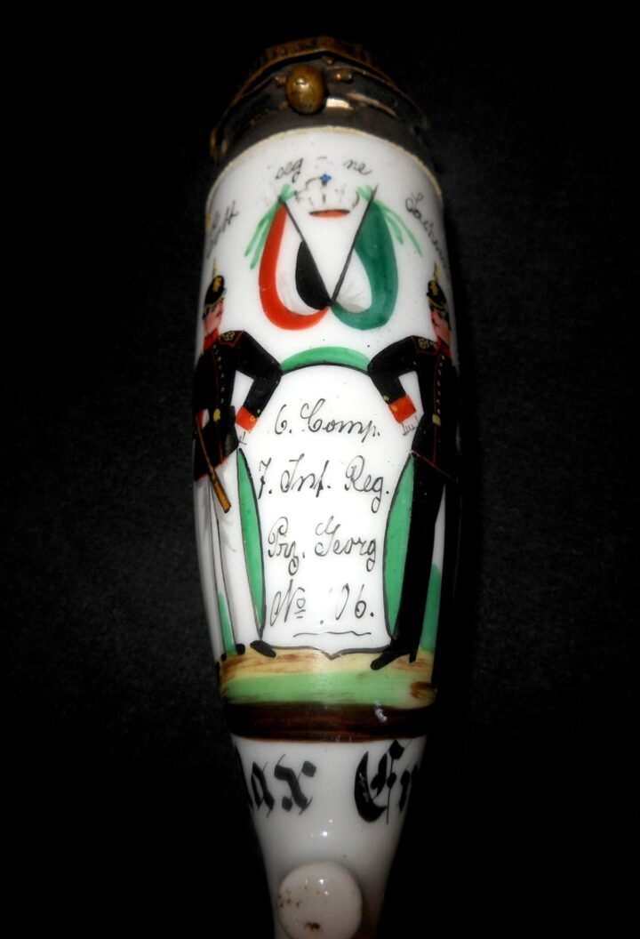 WW1 Imperial Prussian Army Pfeife – CERAMIC PIPE BOWL – INFANTRY REGT 106 – NICE — image 3