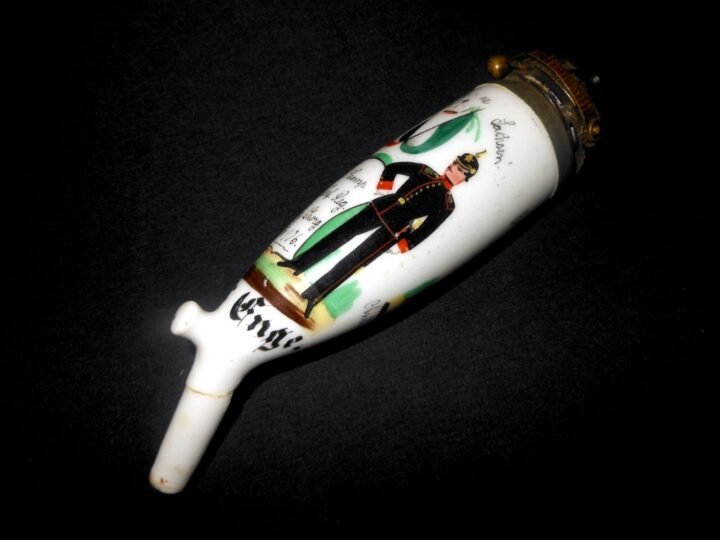 WW1 Imperial Prussian Army Pfeife – CERAMIC PIPE BOWL – INFANTRY REGT 106 – NICE — image 4