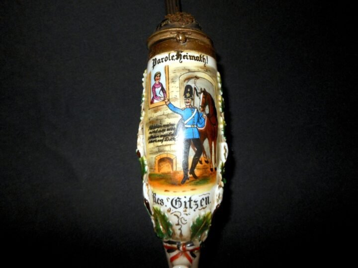 WW1 Imperial Prussian Army Pfeife – CERAMIC RESERVIST PIPE – DRAGOON REGT. NO. 7 — image 4