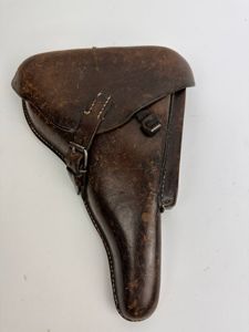 Nice brown early p08 holster Maker R.Ehrhardt Poessneck 1937