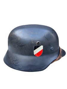 WW2 German Luftwaffe Double Decal Helmet 'EF68'
