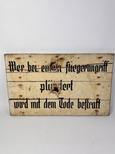 Rare German ww2 wooden sign