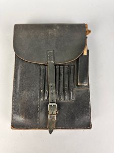 Original German WWII Black Leather Mapcase