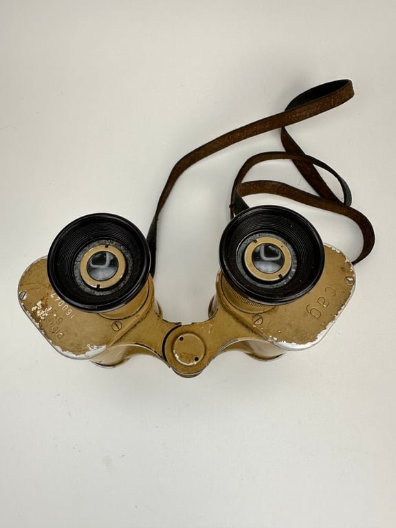 Late War Tan Painted Wehrmacht 6x30 Binoculars — image 2