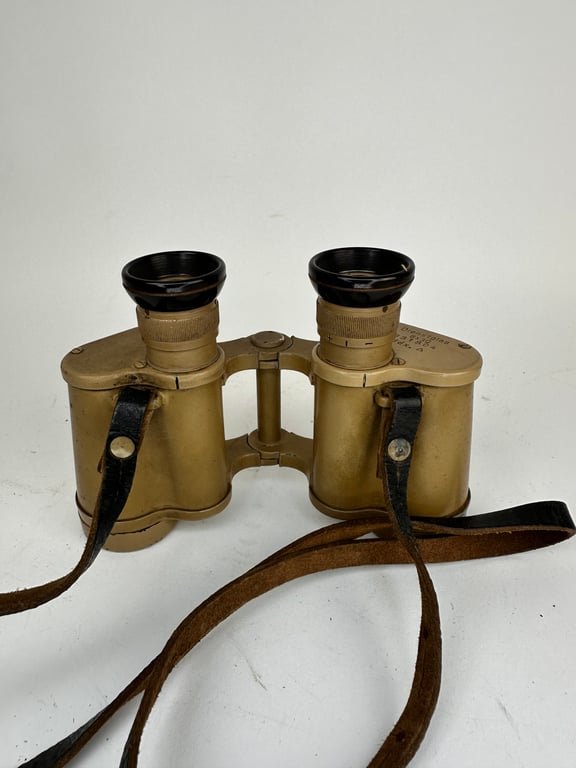Late War Tan Painted Wehrmacht 6x30 Binoculars 'ddx' — image 2