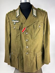 Army (Heer) tropical 'Afrikakorps' Feldbluse for mountain trooper 'Gebirgsjäger' officer