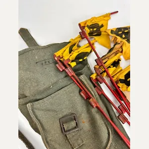 German WH Gas Warning Flag Set with Carrying Pouch