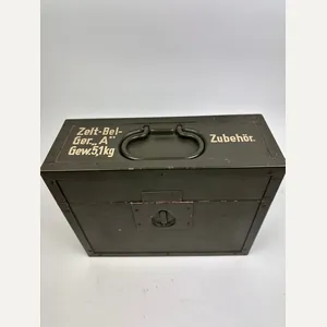 WW2 German Box 'Zelt-Bel-Ger.,,A'Gew.5,1Kg' Zubehor