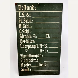 WW2 German warehouse stock sign