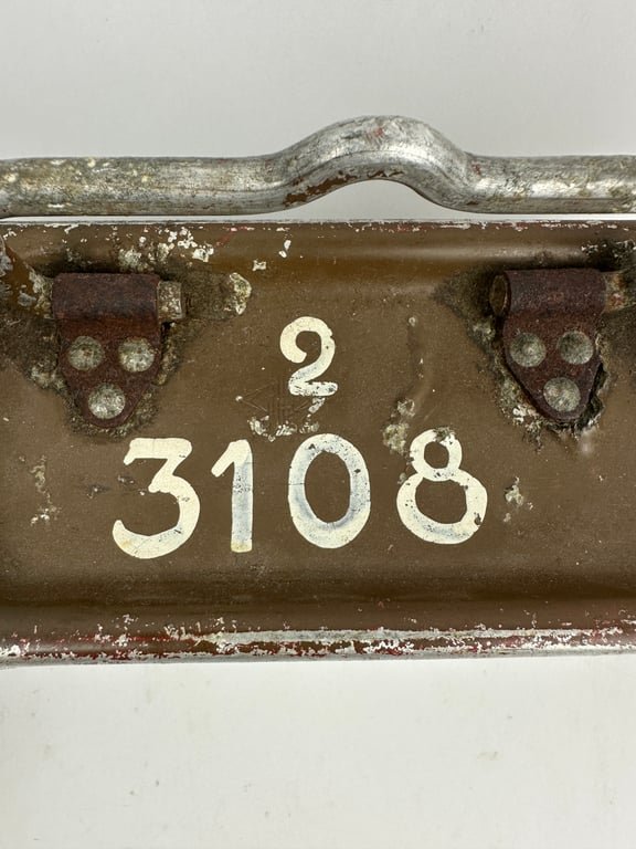 WW2 German aluminum MG34/42 3 Tone camouflaged 'Patronenkasten' — image 4