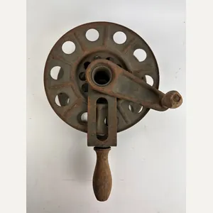 Original German WWII Big Hand Held Cable Reel With...