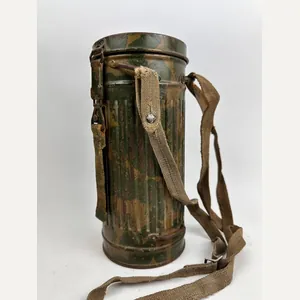 WW2 German 2 tone camo Gasmask canister.