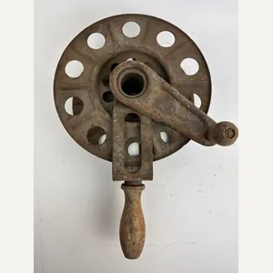 Original German WWII Big Hand Held Cable Reel With...