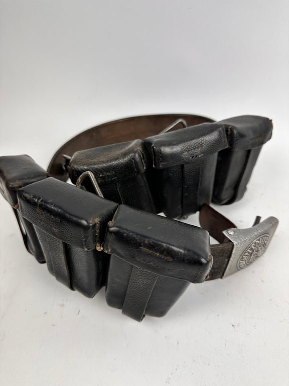 WW2 German Belt,Buckle and 2 K98 pouches 'found like this' — image 5