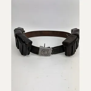 WW2 German Belt,Buckle and 2 K98 pouches 'found like this'