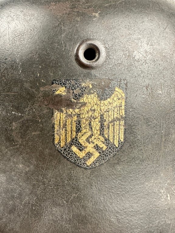 Untoched SD M40 Wehrmacht Helmet 'ET66' — image 12