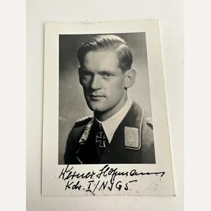 German post-war photo with orginal signature 'Wern...