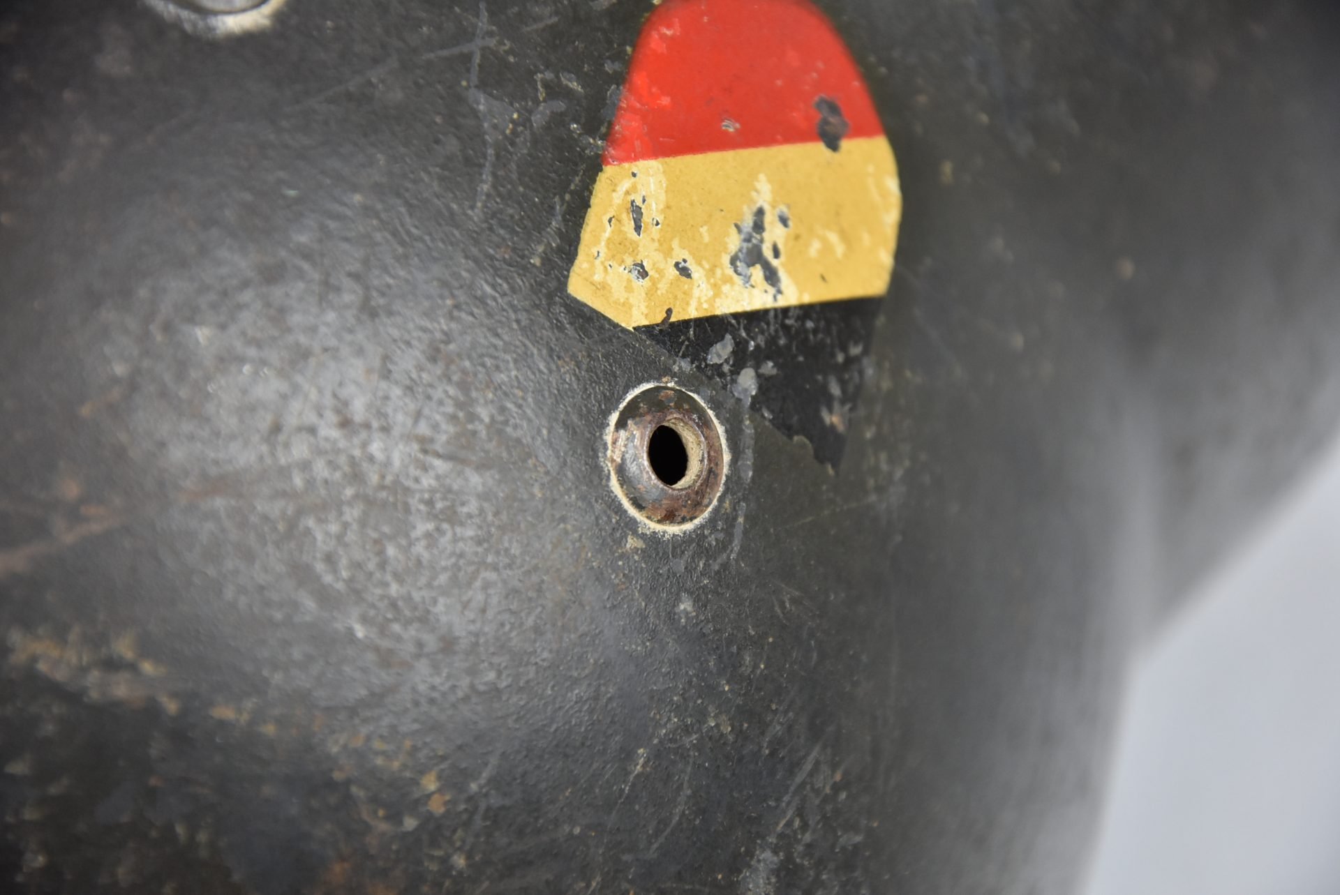 Early M35 Luftwaffe double decal steel helmet with droop tail eagle ET64 1937 — image 11