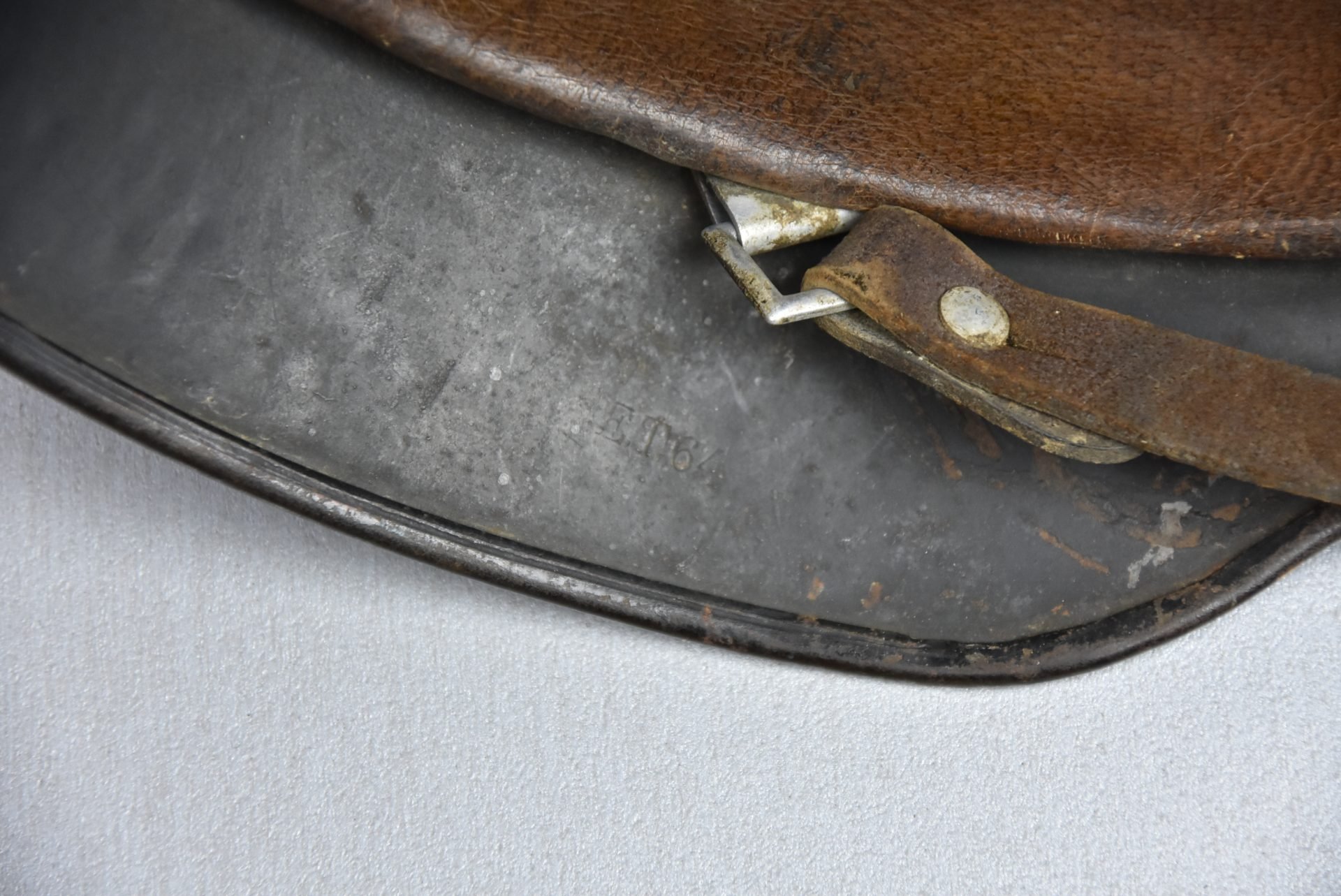 Early M35 Luftwaffe double decal steel helmet with droop tail eagle ET64 1937 — image 19