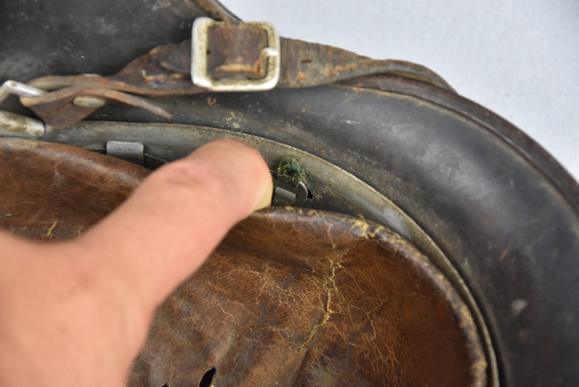 Early M35 Luftwaffe double decal steel helmet with droop tail eagle ET64 1937 — image 21