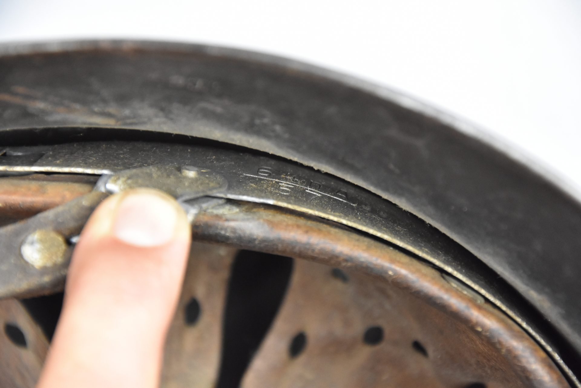 Early M35 Luftwaffe double decal steel helmet with droop tail eagle ET64 1937 — image 24