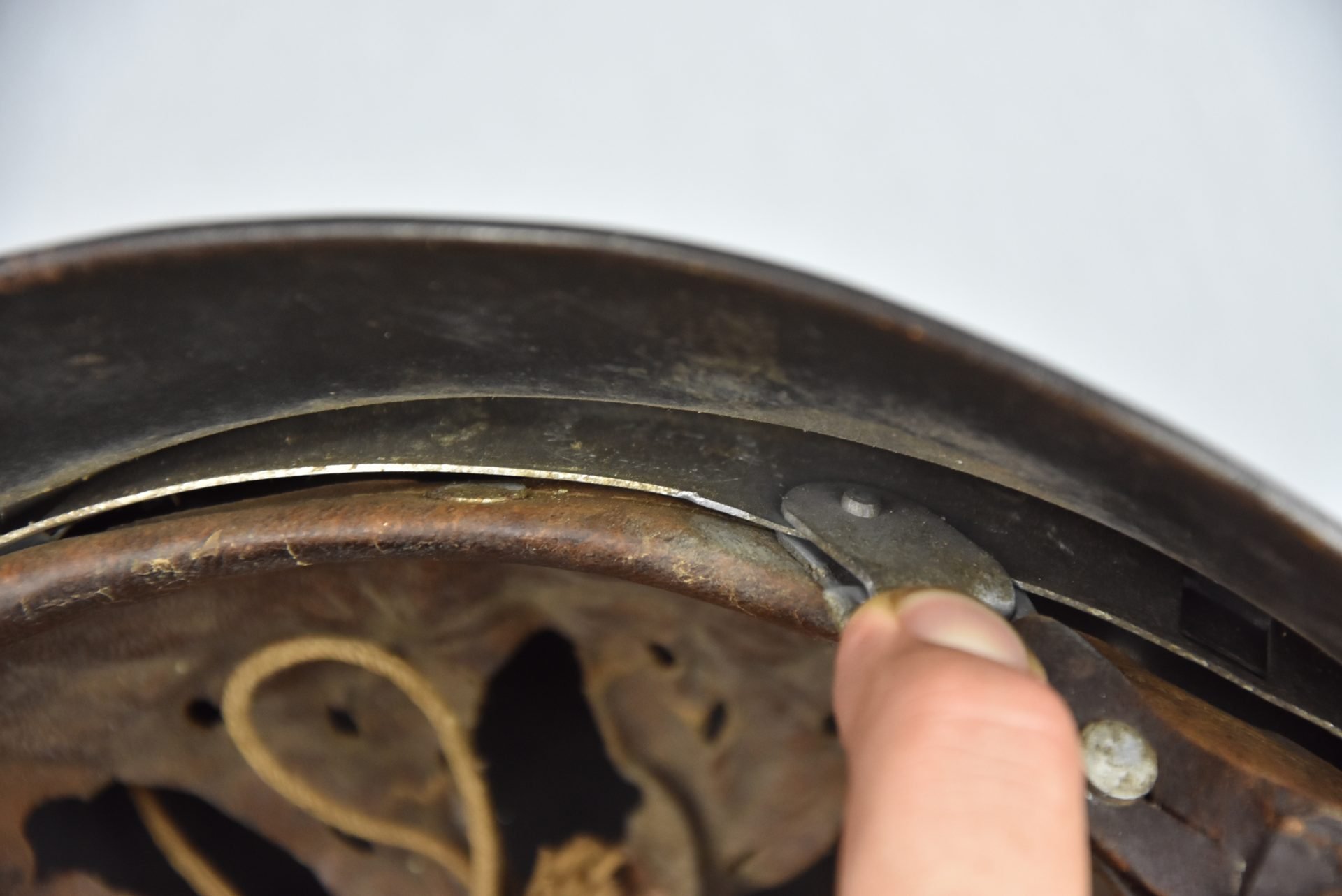 Early M35 Luftwaffe double decal steel helmet with droop tail eagle ET64 1937 — image 25