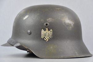 M42 army (Heer) single decal steel helmet EF64