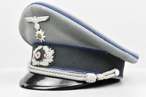 Army (Heer) medical 'Gebirgsjäger' officer visor cap 'Deutsche Wertleistung'