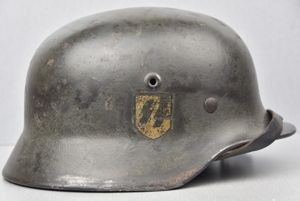M40 Waffen-SS single decal steel helmet Q66