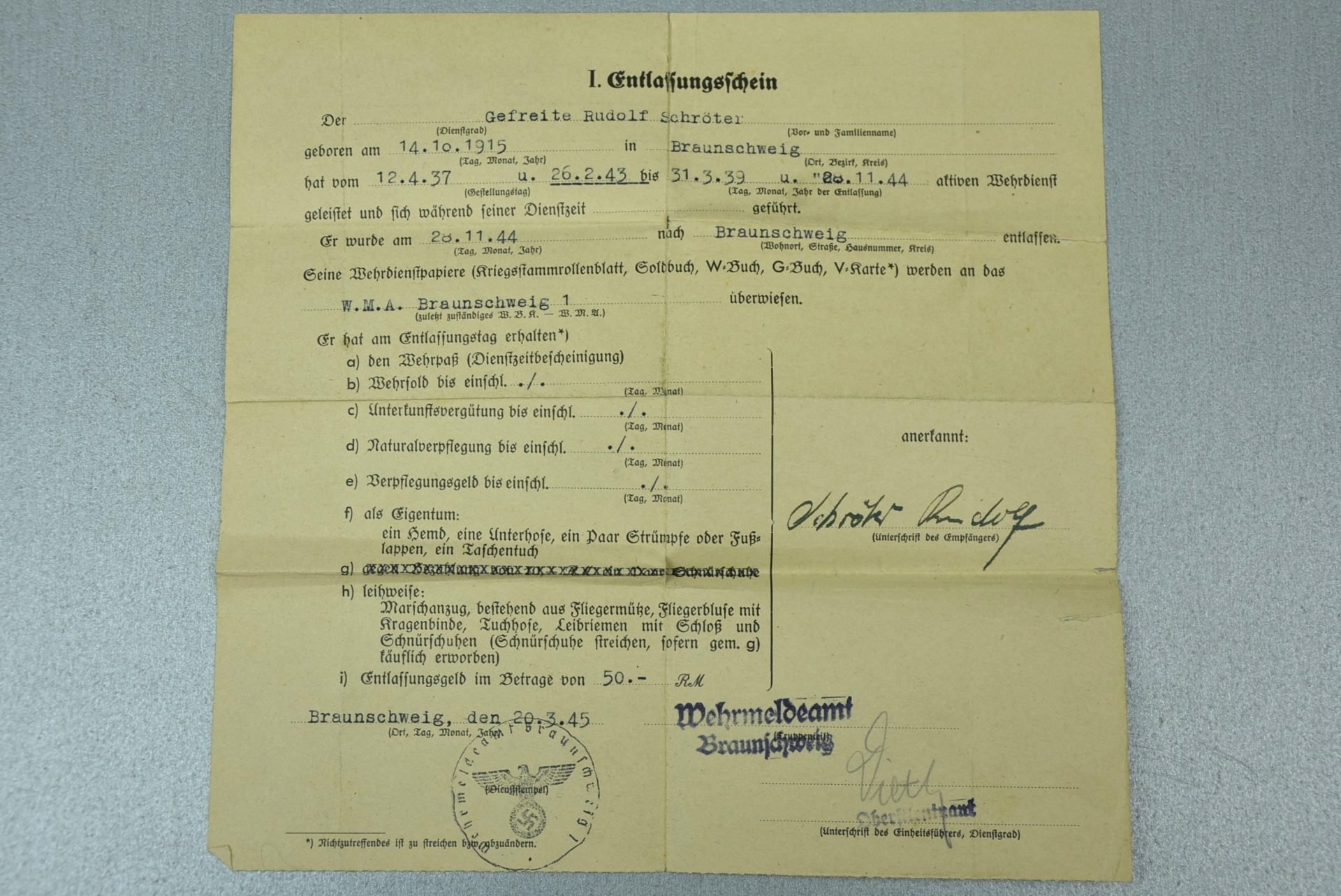 Wehrpass luftwaffe mechanic joined army (Heer) black wound badge for grenade splinter in Russia and close combat calender — image 6