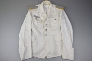 Luftwaffe white summer officer four pocket tunic for Major