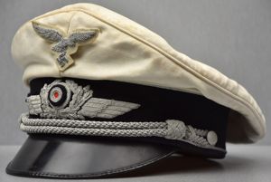 RARE Luftwaffe white topped officer summer visor cap by Clemens …