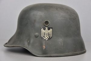 RARE army (Heer) double decal 'fiber-helm' parade helmet by Erel