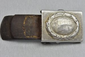 Denazified Luftwaffe buckle in aluminum 1938