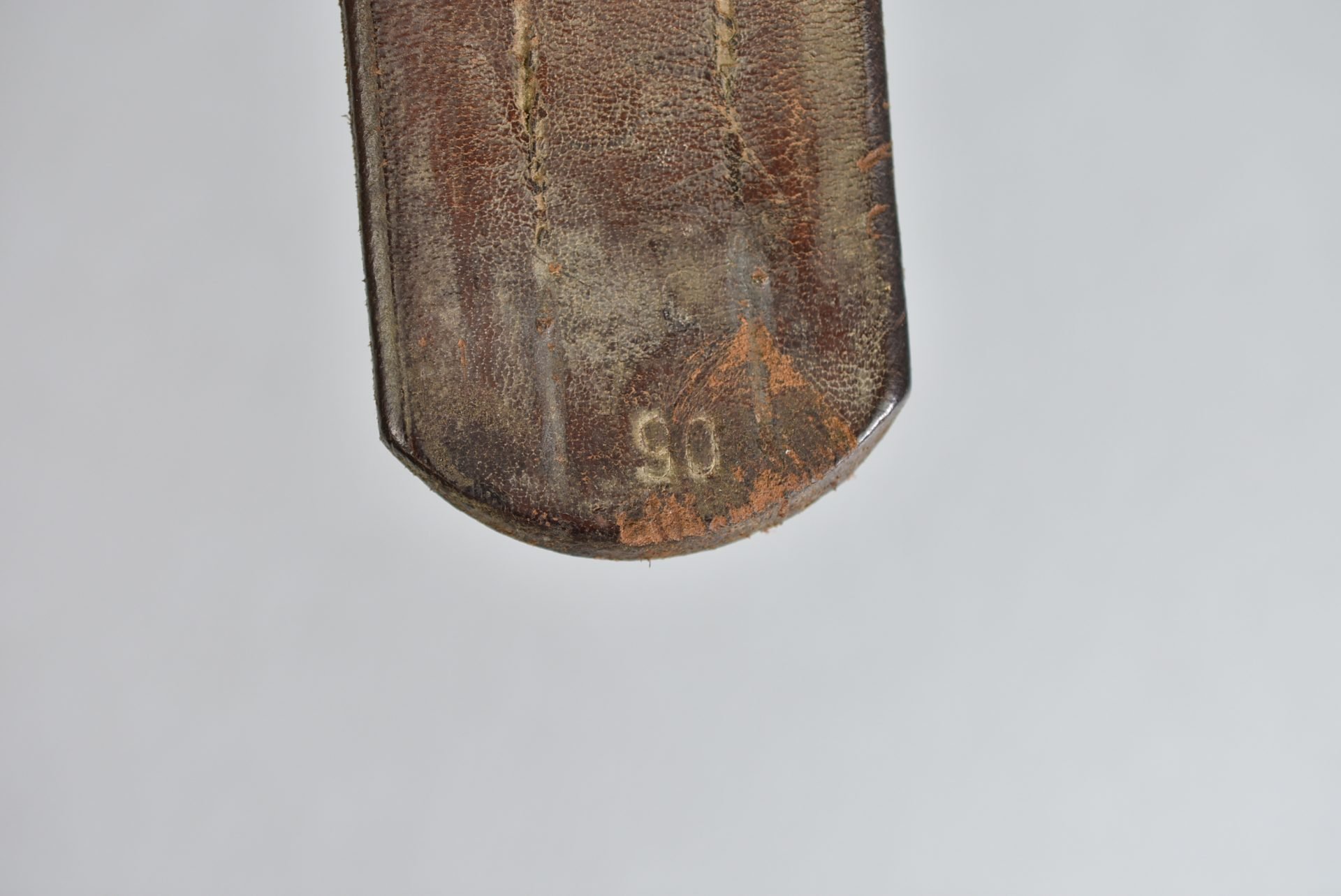 Early leather Wehrmacht equipment belt with aluminum hook by St. Orthey Marienberg 1938 — image 6