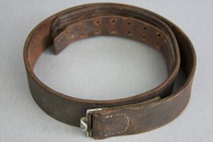 Early leather Wehrmacht equipment belt with aluminum hook by St. …