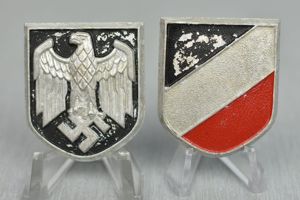 Army (Heer) tropical pith helmet decal shields set in aluminum …
