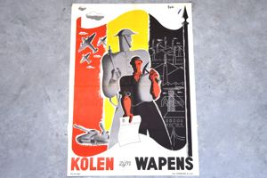 Belgian war industry poster 1945 'Kolen Zijn Wapens' 60 x …