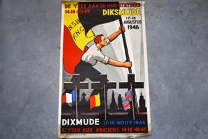 Belgian World War veterans remembrance gathering 'Ijzerbedevaard' poster 1946 60×100