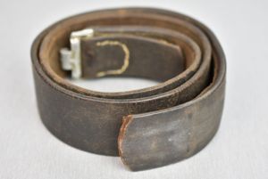 Early leather Wehrmacht equipment belt with aluminum hook