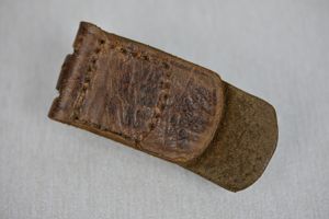 Belt buckle leather tab by Hermann Knoller 1941