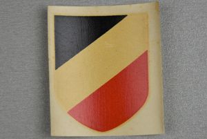 Unissued Wehrmacht tricolor shield helmet decal