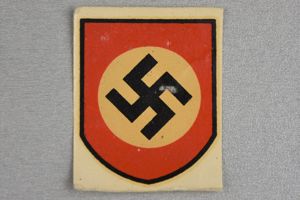 Unissued Polizei/Waffen-SS party shield helmet decal