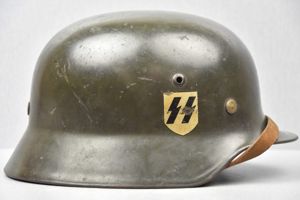 M35  Waffen-SS ex- double decal steel helmet Q64