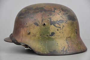 M35 Luftwaffe double decal 'Normandy' camouflage helmet ET64 1938