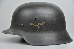 M42 Luftwaffe single decal steel helmet hkp66 with fieldpost number