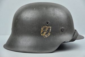 M42 Waffen-SS single decal steel helmet EF66