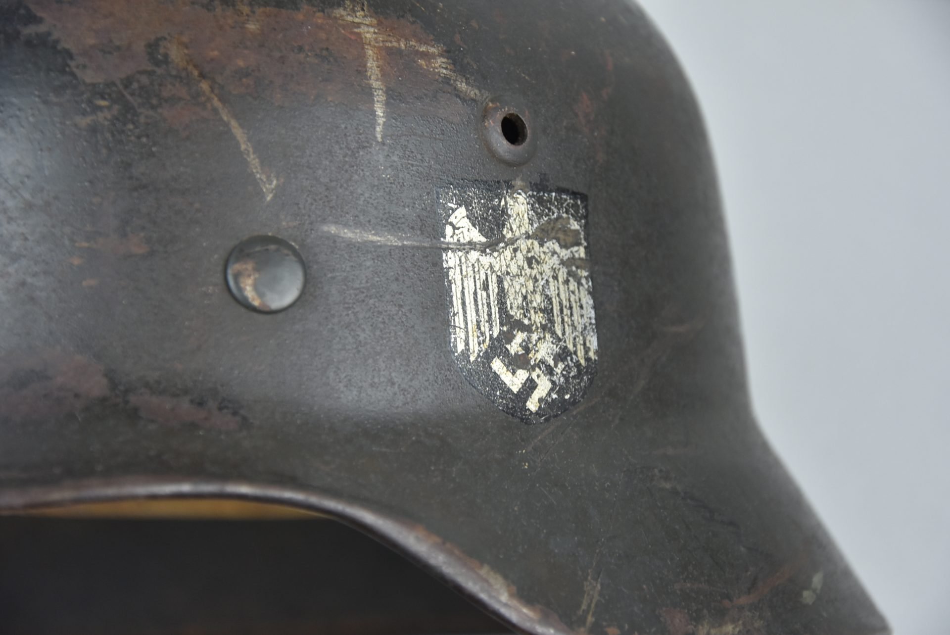 M35 army (Heer) reissue single decal steel helmet Q62 named — image 15
