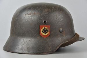 M35 Polizei double decal 'pea-green' steel helmet NS64 1938